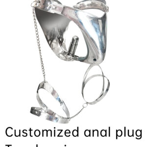 B07 Chastity Belt + Anal Plug+Thigh Cuff, Chastity Cage, Can Add Anal Plug