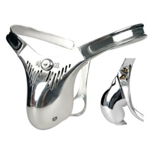 Chastity Belt - B19-1, Stainless Steel Male Chastity Cage, Can Add Anal Plug