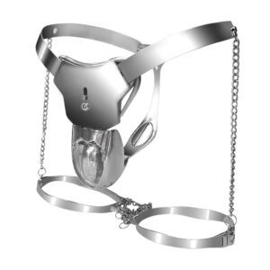 B21 Chastity Belt +Thigh Cuff, Chastity Cage, Chastity Device, Can Add Anal Plug
