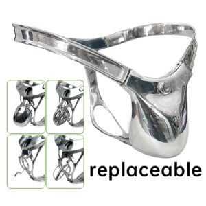 Chastity Belt - B25, Stainless Steel Male chastity Cage, Can Add Anal Plug